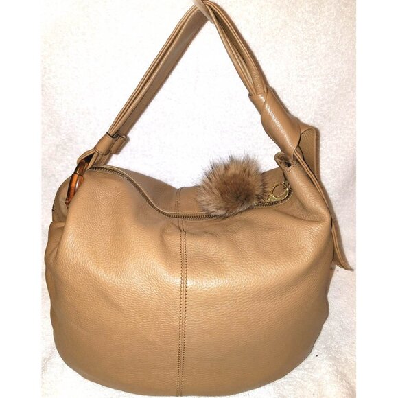 GUCCI EXTRA-LARGE TAN LAMBSKIN LEATHER SLOUCHY HOBO HANDBAG - Picture 3 of 9